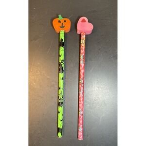 Vintage Berol Holiday‎ Pencils 1990's Pumpkin Heart Halloween Valentine's Day